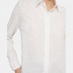 Slim Menswear Shirt in Organic Slub Cotton