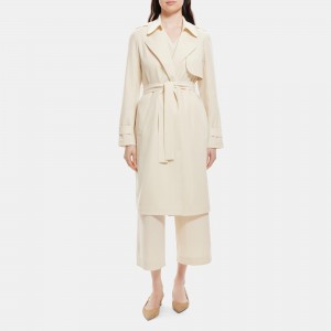 Relaxed Trench Coat in Crepe