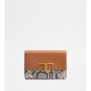 t timeless belt bag in leather micro with metal shoulder strap