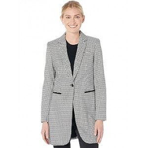 One-Button Checkered Topper Black/Ivory