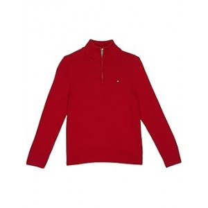 1/4 Zip Solid Sweater (Big Kids) Scarlet Sage