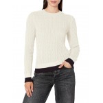 Crew Neck Cable Sweater Ivory Multi