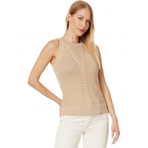 Sleeveless Cable Halter Sweater Sand