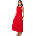 Sleeveless Smocked Dress Scarlet