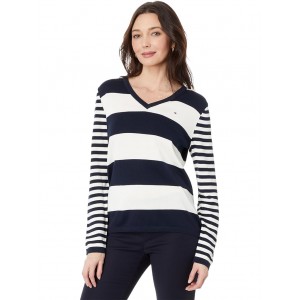 Mixed Stripe Ivy Sweater Sky Captain Multi