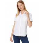 Linen Blend Camp Shirt Bright White