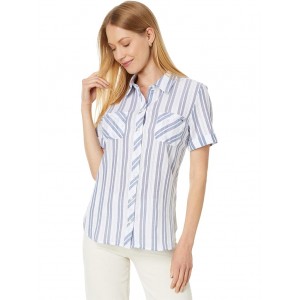 Dobby Stripe Camp Shirt Bright White/Multi