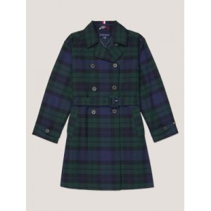 Kids Relaxed Fit Tartan Trench Coat