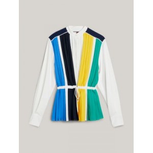 Pleated Colorblock Shirt