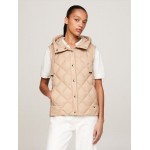 Water Repellant Quilted Down Hooded Vest
