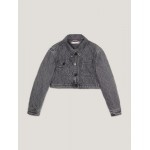 Kids Quilted Cropped Trucker Jacket