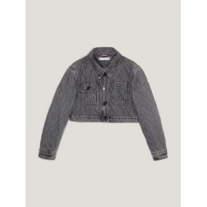 Kids Quilted Cropped Trucker Jacket