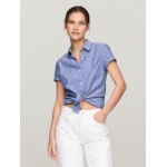 Short-Sleeve Stretch Cotton Dobby Shirt
