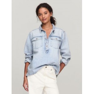 Relaxed Fit Pullover Denim Shirt