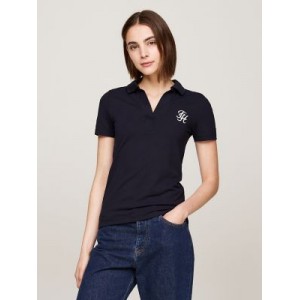 Slim Fit Open-Neck Stretch Polo