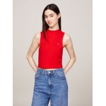 Ribbed Mockneck Cropped Tank Top