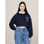 Cropped Fit Tommy Pullover Hoodie