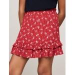 Kids Floral Print Ruffle Mini Skirt