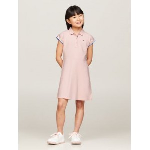 Kids Shoulder-Stripe Polo Dress