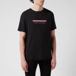 Tommy Hilfiger Mens Centre Logo Crewneck T-Shirt - Black
