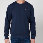 Tommy Jeans Mens Regular Fleece Crewneck Sweatshirt - Twilight Navy