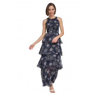 Womens Floral Tiered Maxi Dress