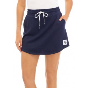 French Terry Skort with Woven Logo Patch