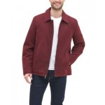 Mens Classic Front-Zip Filled Micro-Twill Jacket