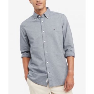 Mens Dot-Print Button-Down Oxford Shirt