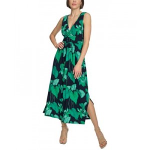 Womens Floral Empire-Waist Maxi Dress