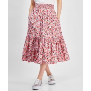 Womens Smocked Ditsy Floral Skirt