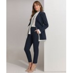 Womens Layered-Look Notched Collar Jacket