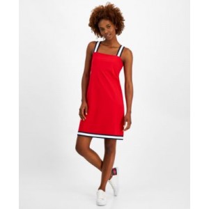 Womens Striped-Strap French Terry Sneaker Dress