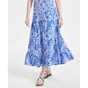 Womens Fountain Floral-Print Maxi Skirt