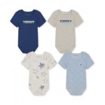 Baby Boys Patterned Short-Sleeve Bodysuits Pack of 4