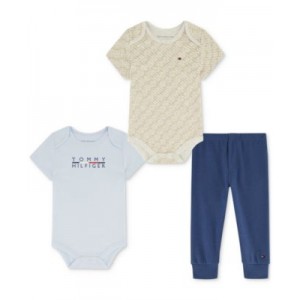 Baby Boys Logo-Print Bodysuits & Jogger Pants 3 Piece Set