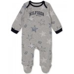 Baby Boys Star-Print Logo Footed Coverall