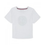 Toddler Girls Embroidered Crest Short-Sleeve Boxy T-Shirt