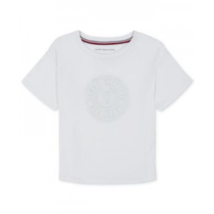 Little Girls Embroidered Crest Short-Sleeve Boxy T-Shirt
