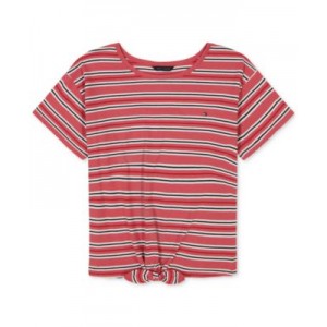 Little Girls Striped Tie-Front T-Shirt