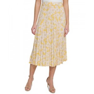 Womens Floral-Print Pull-On Midi Skirt