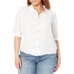 Womens Tommy Hilfiger Short Sleeve Tile Button-Down Top