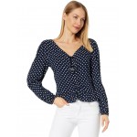 Womens Tommy Hilfiger Long Sleeve Top with Ruching