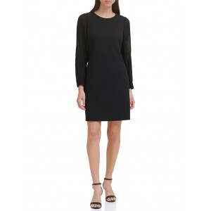 Womens Tommy Hilfiger A-Line with Pleated Chiffon Sleeve
