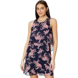 Womens Tommy Hilfiger Sleeveless Crescent Floral Double Layer Chiffon Dress