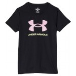Tech Big Logo Short Sleeve T-Shirt (Big Kids) Black/Fade/Rebel Pink