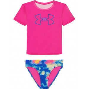 Short Sleeve Rashguard Swim Set (Big Kid) Rebel Pink