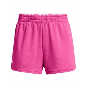 Play Up Mesh Shorts (Big Kids) Rebel Pink/White