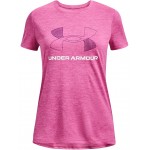 Tech Big Logo Twist Short Sleeve T-Shirt (Big Kids) Pink Edge/White