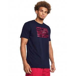 Freedom Flag Printed T-Shirt Midnight Navy/Red